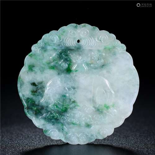 Luck, old jade pendant, color beautiful, patina massiness, c...
