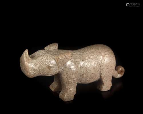 Furnishing articles, hetian jade rhinoceros, quality good, f...