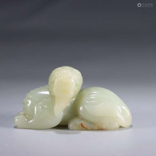 : hetian jade benevolent paperweightSize: 8.2 cm long, 3.3 c...