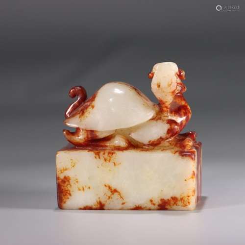 : hetian jade dragon turtle NiuZhang materialSize: 7.5 cm lo...