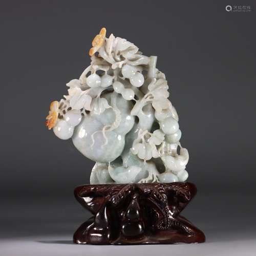 Jade: "fu lu xi" gourd furnishing articlesSize: th...