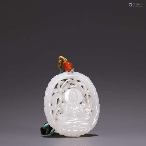 Hetian jade, hollow out guanyin listedSpecification: high 5....