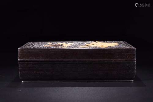 : red sandalwood inlaid boxwood sea dragon cover box22 cm hi...