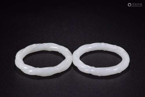 : hetian jade bamboo grain bracelet a coupleSize: the diamet...