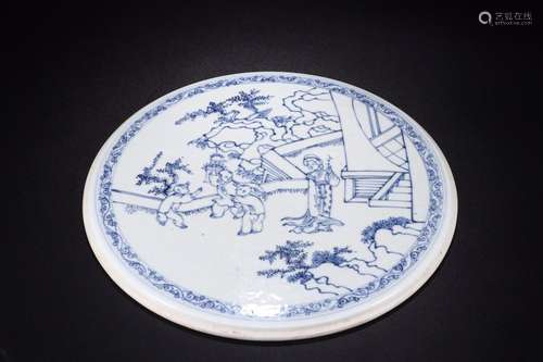 : blue three niang godson porcelain plateSize: 28 cm diamete...