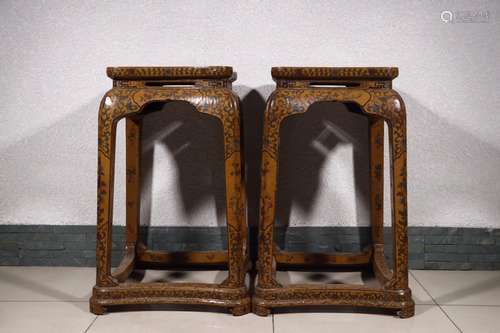 : wooden tire square a few pair oflacquer landscape sceneryS...