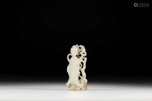 And hetian jade engraved look lady stands resembleSize: 4.4 ...