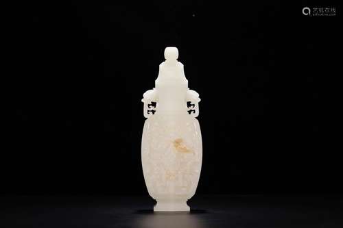 Bottle, hotan white jade beast grainSize: 27 abdomen neck di...