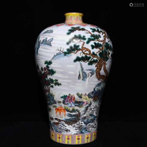 Stories of pastel pine crane grain mei bottle, high diameter...