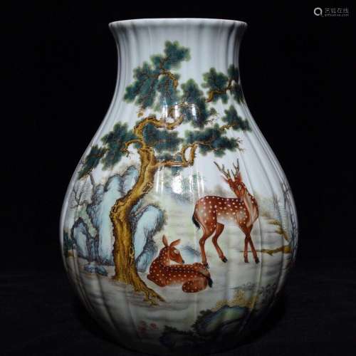 Pastel pine deer figure melon leng, high and diameter of 24