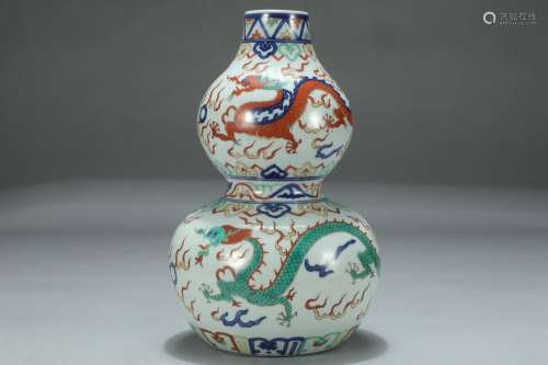 Five dragon grain, "wanli" gourd bottleSize: high ...