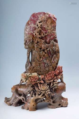 Chicken blood stone "blooming flowers" furnishing ...