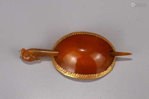 : red agate BaoJinFa hoop15 cm long, 6.5 cm wide, weighs 65 ...