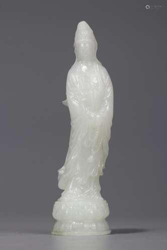 : hetian jade guanyin stands resemble3.2 cm long, 2.4 cm wid...