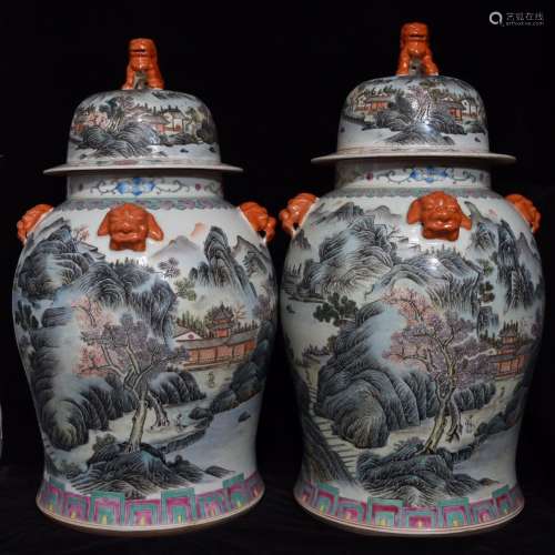 Pastel landscape general loft figure cans, 64 diameter of 35...