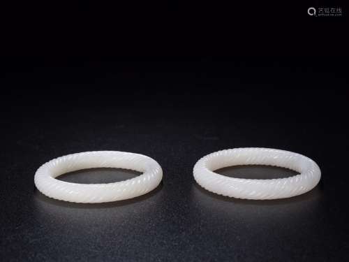 : hetian jade swirls bracelet a coupleSize: diameter 5.4 cm ...