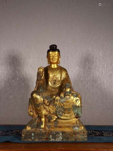 : gold Buddha had statuesSize: 42 cm width 27.5 x 20.3 cm we...