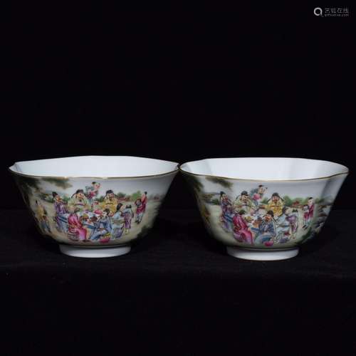 Stories ofpastel grain flower bowl, 11 cm high 5.8 caliber.