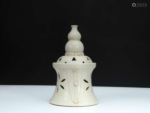 : kiln engraved look flower grain gourd aroma stove21 cm dia...