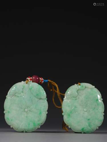 Old jade lotus leaf veins brand a pair.Specification: long a...