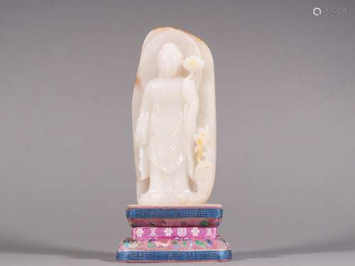 Hetian jade stone carving jade Buddha furnishing articles.Sp...