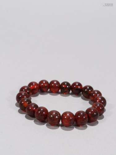Amber round pearl hand string.Specification: bead diameter 1...