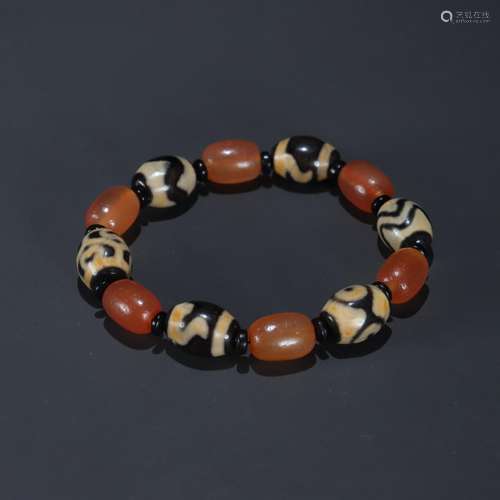 One hundred year old jujube agate beads collocation stupa da...