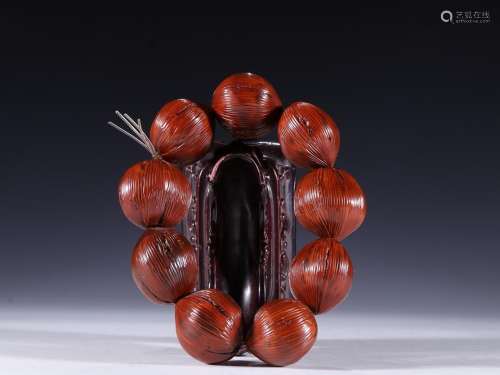 Old nuclear carving chestnut hand stringSpecification: bead ...