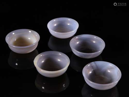 Old agate cup 5 setsSpecification: single high 2.3 5.8 cm wi...