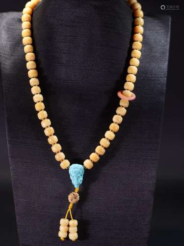 old spirit bone beads chainSpecification: 0.99 * 0.72 cm tan...