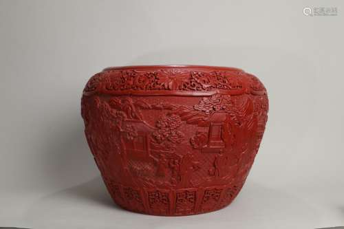 Grain volume cylinder - carved lacquerware carved lacquerwar...