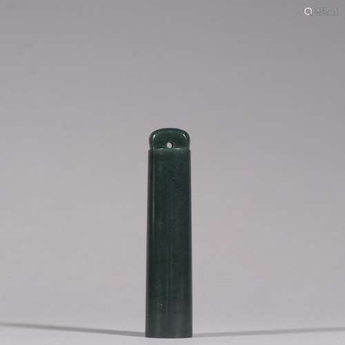 Hetian jade feathered pipe.Specification: high 7.35 cm wide ...