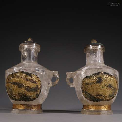 Liao, old crystal gold plated with cover design of a couple....