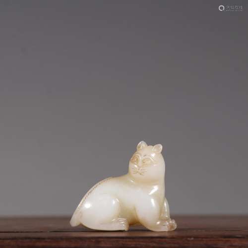 Hetian jade seed makings cat furnishing articles.Specificati...