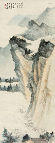 张大千(1899-1983)　导江玉垒关 1941年作 设色纸本　立轴