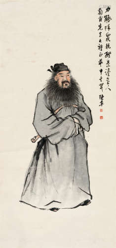陈半丁(1876-1970)　钟馗 1920年作 设色纸本　立轴
