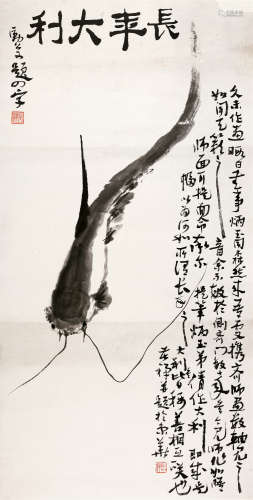 李苦禅(1899-1983)　长年大利  水墨纸本　镜心
