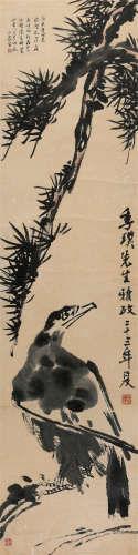 李苦禅(1899-1983)　松鹰图  设色纸本　立轴
