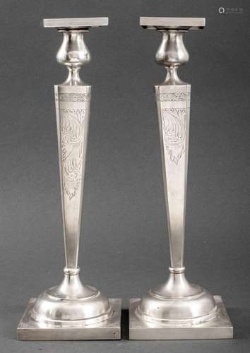 Sterling Silver Candlestick Holders, Pair