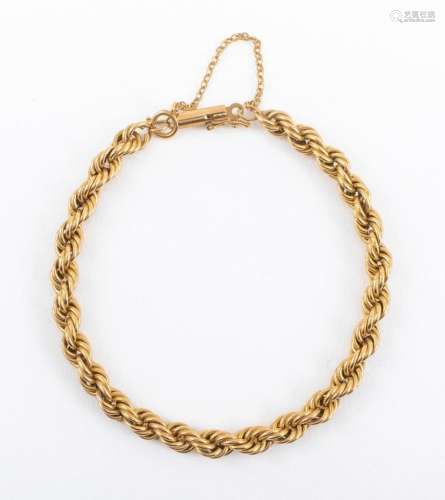 14K Yellow Gold Rope Chain Bracelet