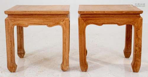 Chinese Qing Style Cypress Tables, Pair