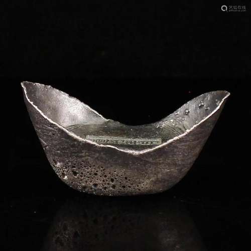 Chinese Qing Dynasty Pure Silver Ingot