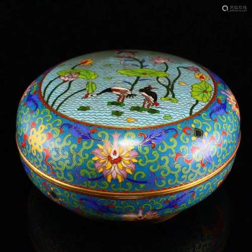 Vintage Chinese Gilt Gold Bronze Cloisonne Food Box