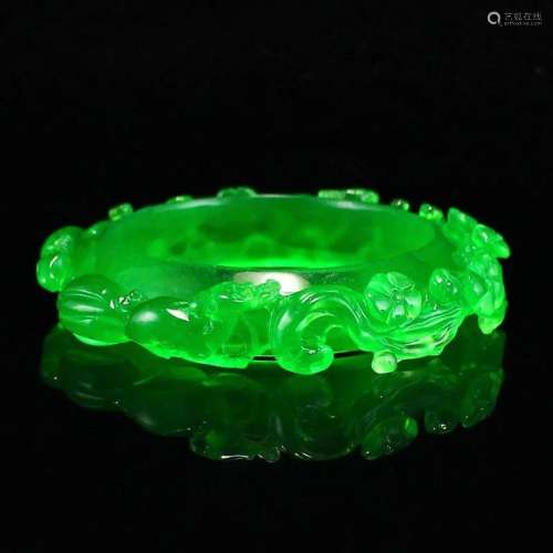 Inside Diameter 60 MM Chinese Green Jade Bracelet