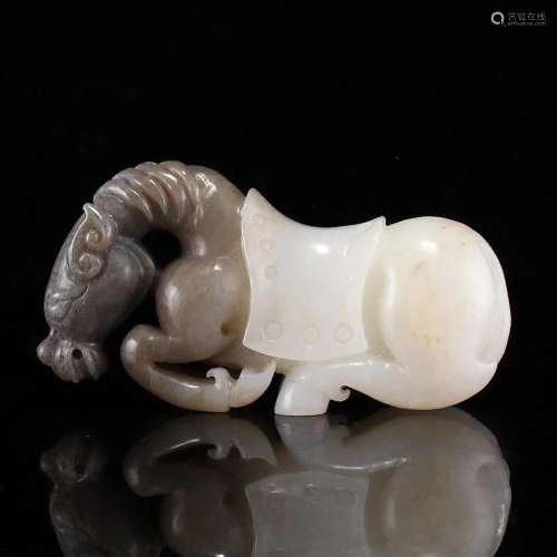 Chinese Hetian Jade Fortune Horse Pendant
