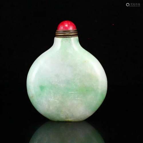 Vintage Jadeite Carved Snuff Bottle