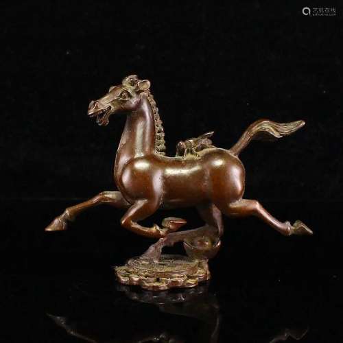 Vintage Chinese Bronze Fortune Horse Statue