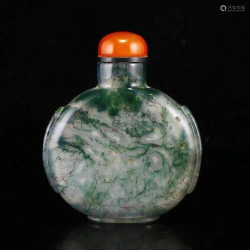 Beautiful Chinese Shuicao Agate Snuff Bottle