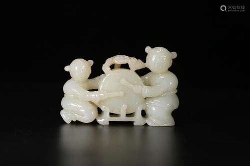 Hetian jade "the drum" knitted pieces, jade is exq...