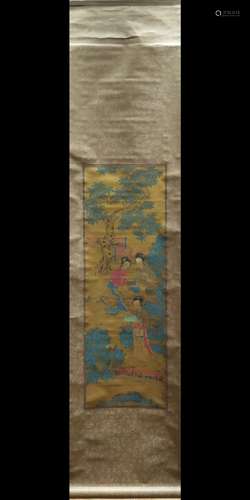 Qiu ying "had" silk scroll vertical qiu ying (493-...